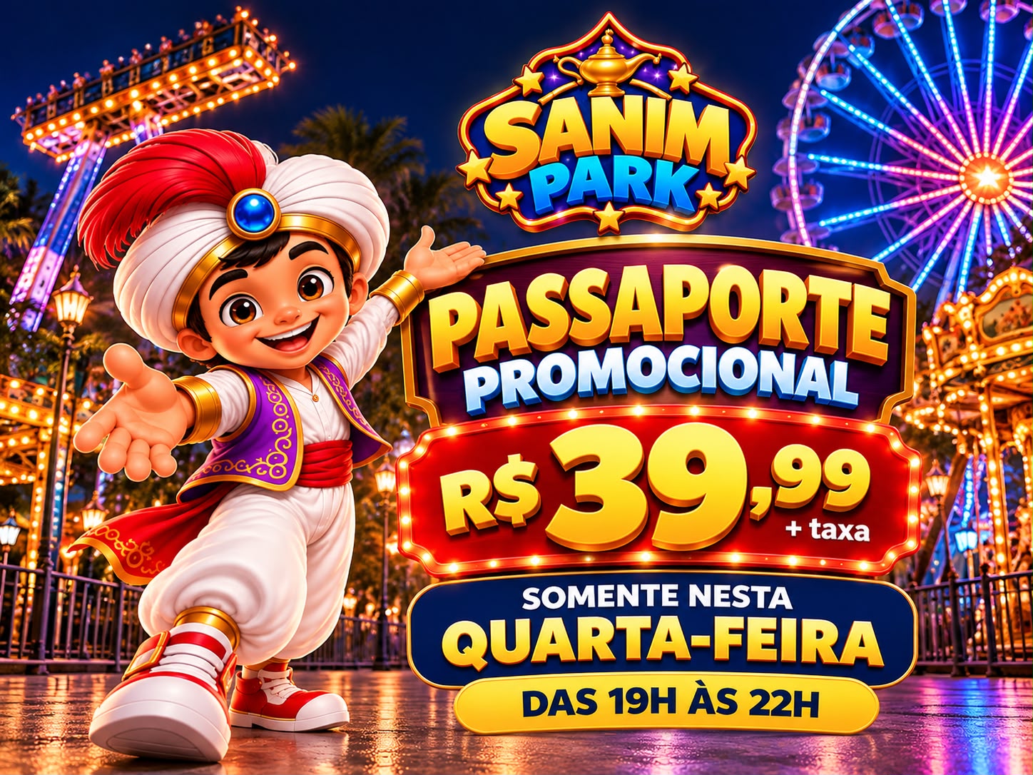 PASSAPORTE QUARTA-FEIRA 19h às 22h— R$ 39,99 POR PESSOA