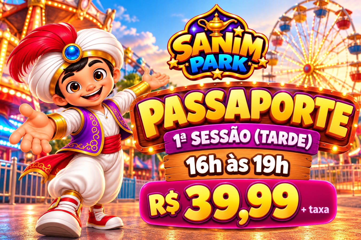 PASSAPORTE ONLINE — 1ª SESSÃO (TARDE)  16h às 19h — R$ 39,99 + taxa POR PESSOA